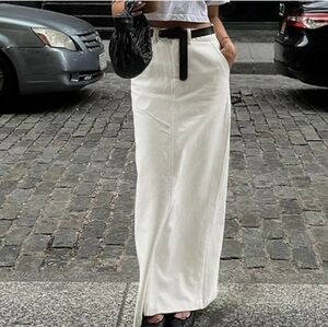 Parisian Slit White Maxi Skirt Size S